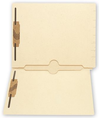 End Tab Folders, Manila, 11pt, 2 Full Pocket, 2 Fastener 101TW
