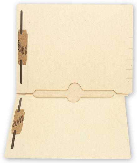 End Tab Folders, Manila, 11pt, 2 Full Pocket, 2 Fastener