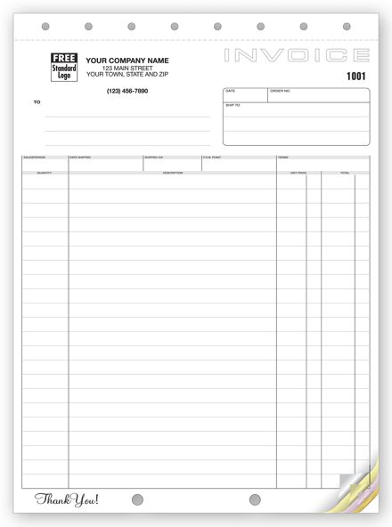 Classic Design, Large Format Shipping Invoices