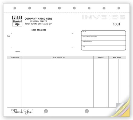 Classic Unlined Small Invoices