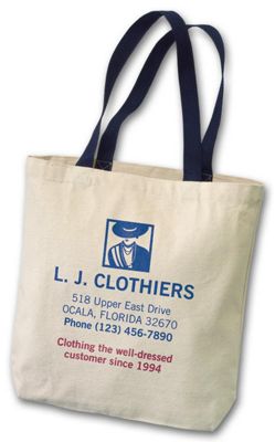 Canvas Totes w/ Color Handle 108545