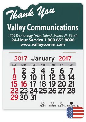 Monthly Magnetic Thank You Calendar