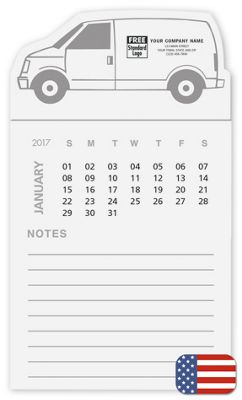 BIC Magnetic Van Shaped Calendar with Notepad 108756