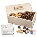 Chocolate Almonds and Cashew Filled Wooden Collectors Box 108792