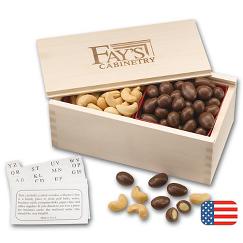 Chocolate Almonds and Cashew Filled Wooden Collectors Box