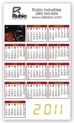 2018 IRS Automotive Magnetic Calendar 109198