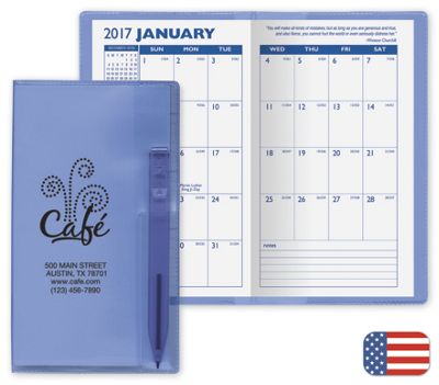 Translucent Vinyl Monthly Planner w/flat Pen 109238