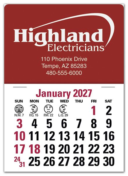2027 Stick Up Calendar Rectangle