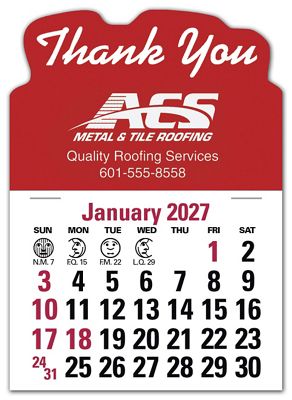 Stick Up Calendar Thank You 109365