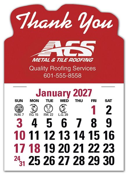2027 Stick Up Calendar Thank You