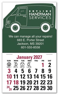 Stick Up Calendar Van 109366