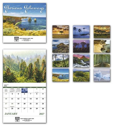 2027 Glorious Getaways Wall Calendar