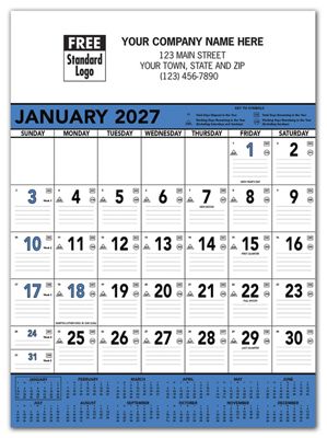 Blue and Black Contractors Memo Calendar 109398