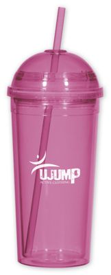 Double Wall Acrylic Domed Tumbler With Straw, 24 Oz. 109483