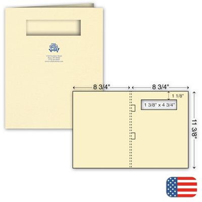 Side-Staple Report Cover - Ink Imprint - w/window 109828