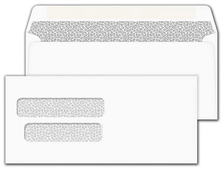 Double Window Envelope 8 X 3 1/2, Gummed Seal