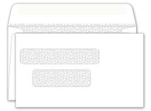 Double Window Envelope 3 9/16 X 6 1/8, Gummed Seal