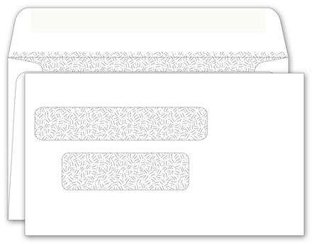Double Window Envelope 3 9/16 X 6 1/8, Gummed Seal