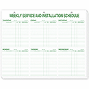 Weekly Service and Installation Schedule Pad, Hole Punch 116