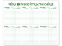 Weekly Service & Installation Schedule Pad, Hole Punch