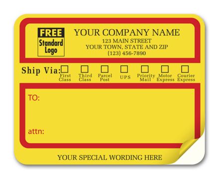 Jumbo Mailing Labels w/ Ship Via Check Boxes, Padded