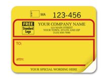 Jumbo Shipping Labels w/ UPS #, Padded, Yellow w/ Red