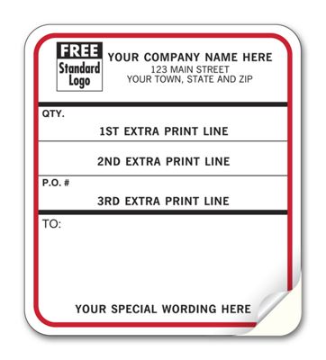 Shipping Content Labels, Padded, White w/ Black and Red 1202