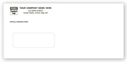 Single Window Envelope, Gummed Seal, Custom Wording