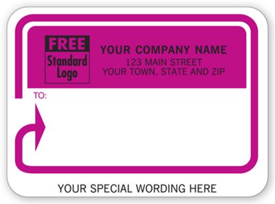 Mailing Labels, Padded, White w/ Pink Return Address 1207