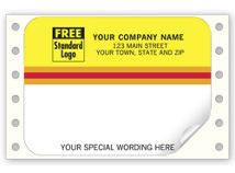 Mailing Labels, Continuous, White w/ Red/Orange