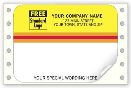 Mailing Labels, Continuous, White w/ Red/Orange