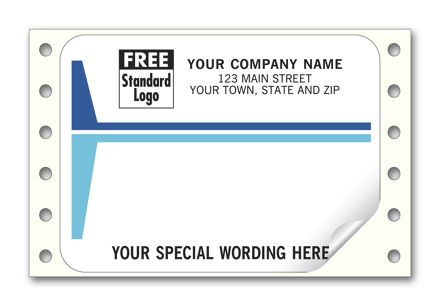 Mailing Labels, Continuous, White with Blue Stripes