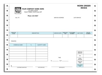Continuous Pest Control Work Order/Invoice 12229A