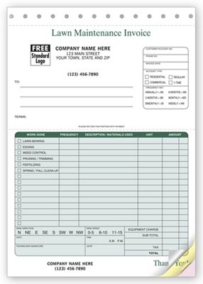 Landscaping Invoice - 6 3/8 x 8 1/2 123