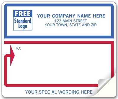 Mailing Labels, Laser and Inkjet, White with Blue/Red Border 12688