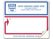 Mailing Labels, Laser/Inkjet, White with Blue/Red Border