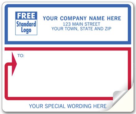 Mailing Labels, Laser/Inkjet, White with Blue/Red Border