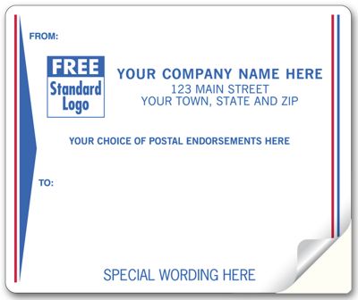 Mailing Labels, Laser and Inkjet, White w/ Blue/Red Stripe 12689