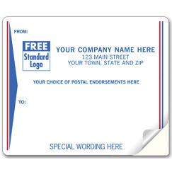 Mailing Labels, Laser and Inkjet, White w/ Blue/Red Stripe