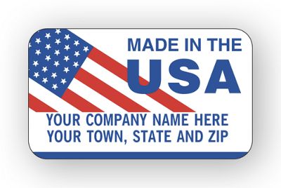 Made In The Usa Flag Labels, Red/White/Blue 12746