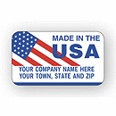 Made In The Usa Flag Labels, Red/White/Blue 12746