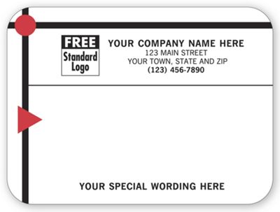 Red/Black Modern Design Padded Mailing Label 12778