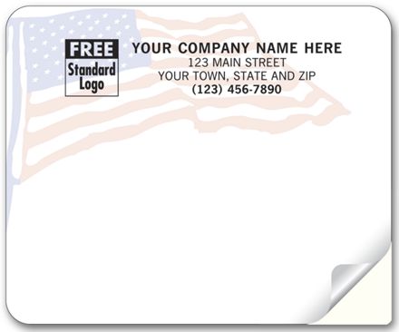 American Flag Mailing Labels, Laser, Flag Background