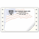 American Flag Mailing Labels, Continuous, White 12780