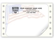 American Flag Mailing Labels, Continuous, White