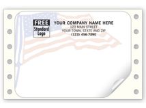 American Flag Mailing Labels, Continuous, White
