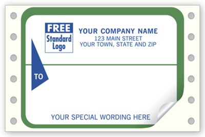Mailing Labels, Continuous, White w/ Green Border 1287