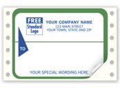 Mailing Labels, Continuous, White w/ Green Border