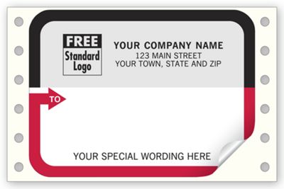 Mailing Labels, Continuous, White w/ Black/Red Border 1289