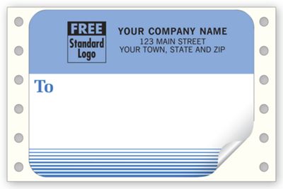 Mailing Labels, Continuous, White w/ Blue Address Area 1290